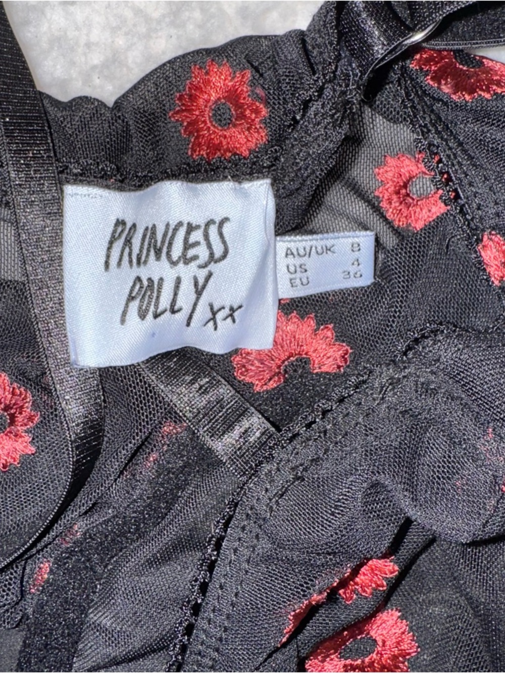 Princess Polly Mesh Bodysuit with Flower Design - Picture 4 of 5
